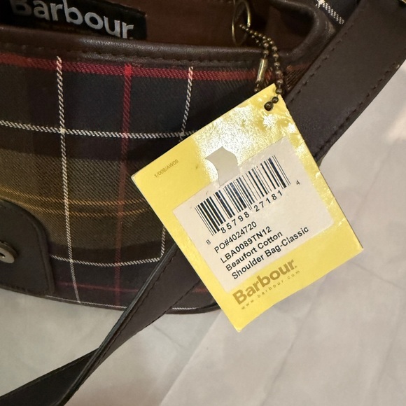 Barbour Tartan Messenger Bag - Brown and Yellow - Picture 7 of 10